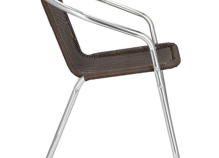 Tuinstoel | Terrasstoelen | Stapelbaar | Textileen | Bruintinten/Chroom