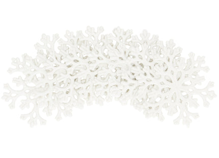 Kersthanger | Sneeuwvlok | Wit | Glitter | Kunststof | 8 cm | 8 Stuks