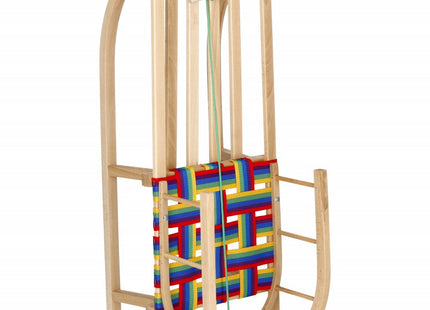 Slee + Rugleuning | Sleeën & Accessoires | Winterspeelgoed | Gelakt Beukenhout | Neutraal/Multicolor