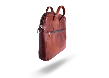 Leren Aktetas - Laptoptas - 14 inch - Bruin - 41 x 31 x 3,5 CM