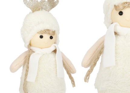 Kerstkabouter - Kerstdame - Kerstversiering - Witte Rendierkabouter - 25 cm