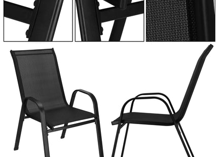Tuinstoelen | Tuinstoelen | Aluminium | Textileen | 2 Stuks | Zwart | 120 Kg