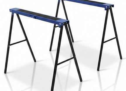 Muntel Opklapbare Schragen - Heavy-Duty - Tot 200 kg Draagvermogen - Verstelbaar - Opvouwbaar - Zwart/Blauw - Set Van 2 - 99,5 x 48 x 78 cm