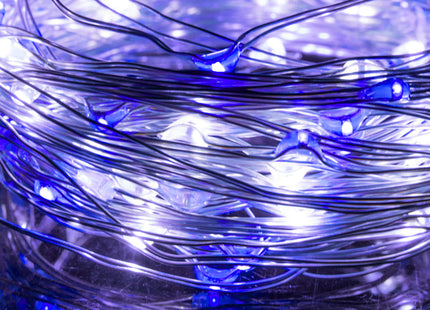 Draadverlichting Kerstboomverlichting - 100 LED - Microdraden - 9.9 M - Koel Wit/Blauw