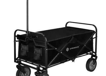 Bolderkar - Opvouwbaar - Strandkar - Tuinkar - Zwart - 80 KG - 90 x 52 x 120 Cm