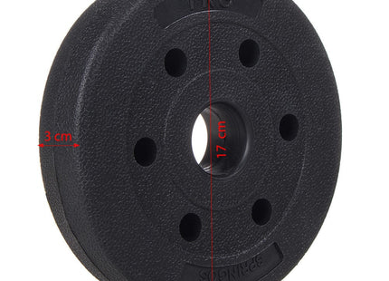 Halterschijf | Halterschijven | Bitumen | Gewichten | 1 x 1.25 kg | Kunststof | Zwart