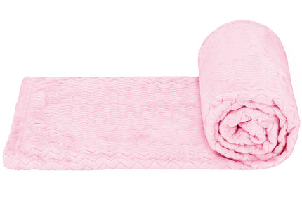 Plaid | Sprei | Bankdeken | Deken | 200 x 220 cm | Pluche | Roze