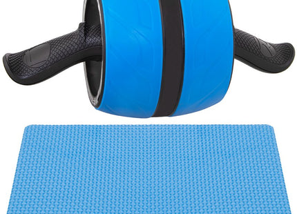 Buikspierwiel | Inclusief Kniemat | Blauw/Zwart