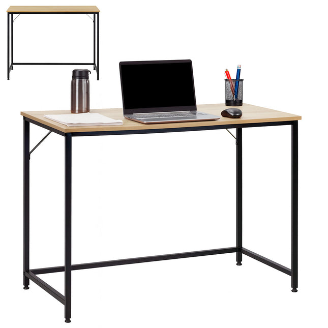 Bureau – Werkbureau – Computer Bureau – Bureautafel – 100 x 50 x 76 cm – 50 Kg - industriële - Zwart/Naturel