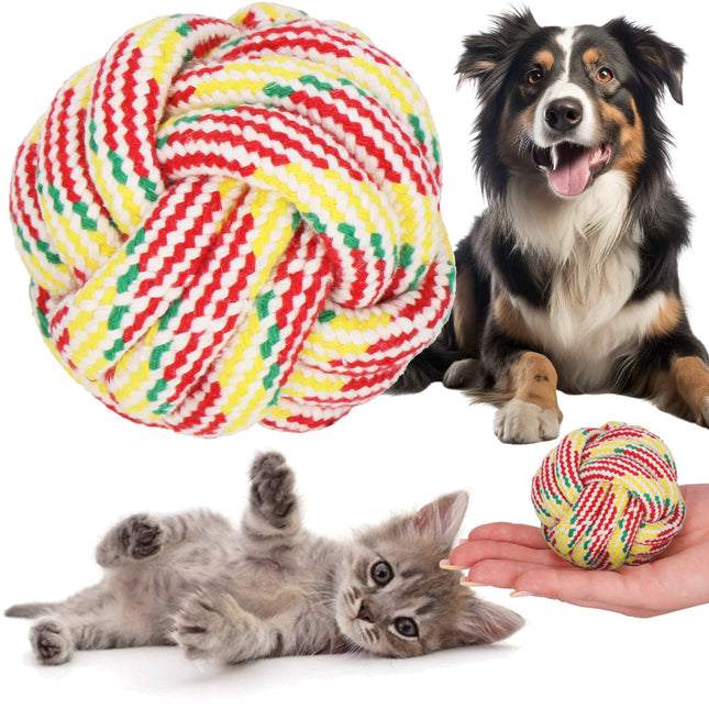 Kattenspeeltjes | Kattenspeelgoed | Hondenspeeltje | Touw | Multicolor | 8 cm