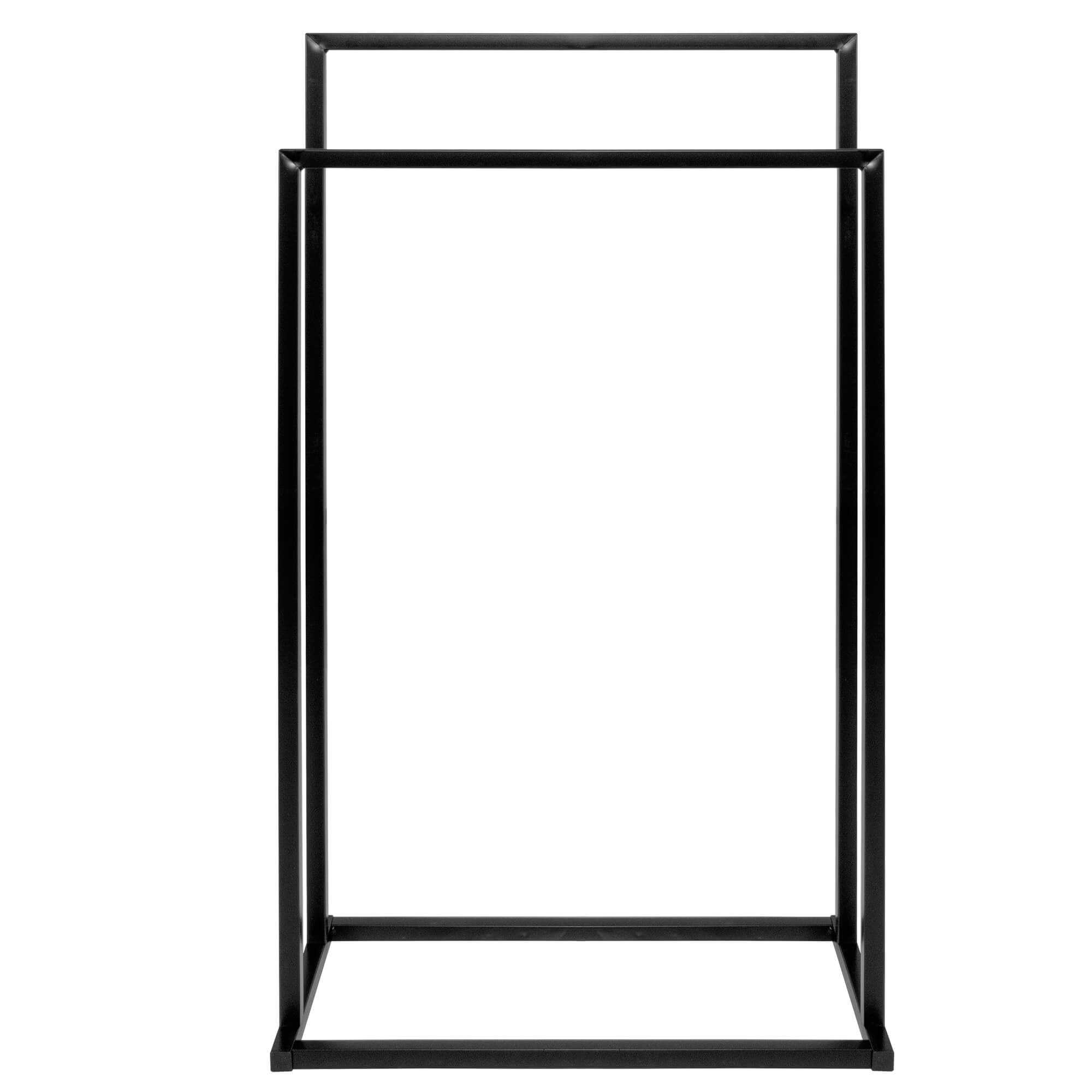 Handdoekrek | Metaal/Bamboe | Staand | Zwart