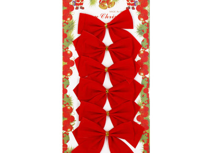 Kersthanger | Kerstversiering | Kerstdecoratie Voor Binnen | Kerststrik | Rood | 8 cm | 6 Stuks