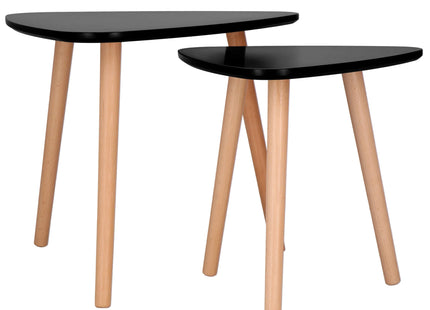 Salontafel - 2 Stuks - Scandinavische Stijl - Woonkamer - Eetkamer - Driehoekig - Zwart -