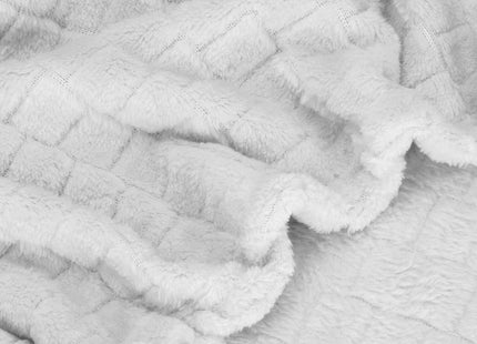 Plaid | Sprei | Bankdeken | Deken | 170 x 210 cm | Pluche | Lichtgrijs