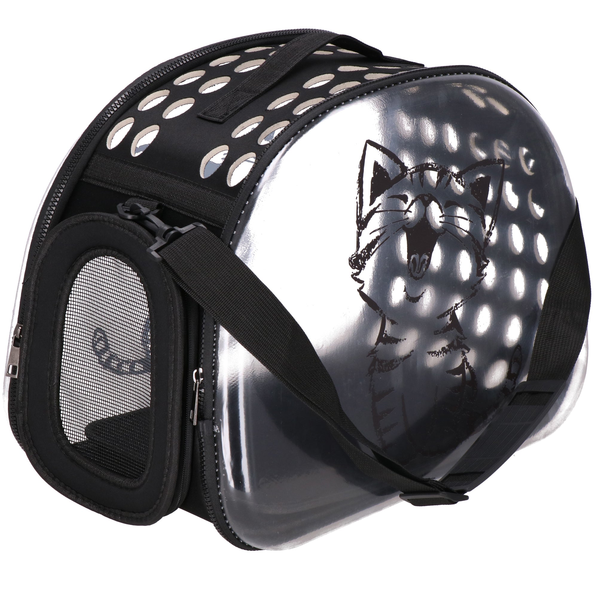 Reismand - Huisdier Transporttas - Draagbaar - Reistas - Zwart/Transparant - 42 x 26 x 32 cm