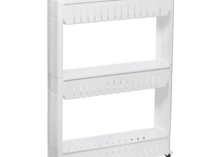 Keukentrolley | Keukentrolley Op Wieltjes | Badkamer Trolley | Opbergrek | 3 Niveaus | 70 x 54 x 12.5 cm | Wit