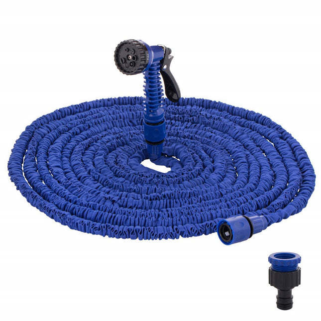 Tuinslang | 10-30 m | Magic Hose | Flexibele Tuinslang | Sproeikopvergrendeling | Blauw