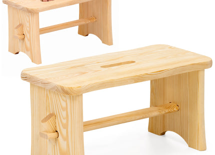 Kruk - Bijzet Krukje - Grenenhout - Lichtbruin - Rond - 120 Kg - 40 x 20 x 20 cm