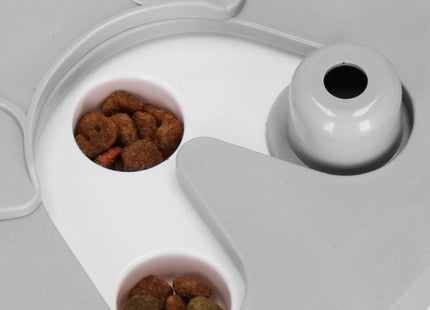 Voerbak - Hondenspeelgoed - Interactief - Educatief - Honden - Katten - Grijs/Wit