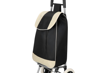 Boodschappentrolley - Wielen - Grijs - Zwart - Crème -30 L - 18 KG - 95 x 35 CM