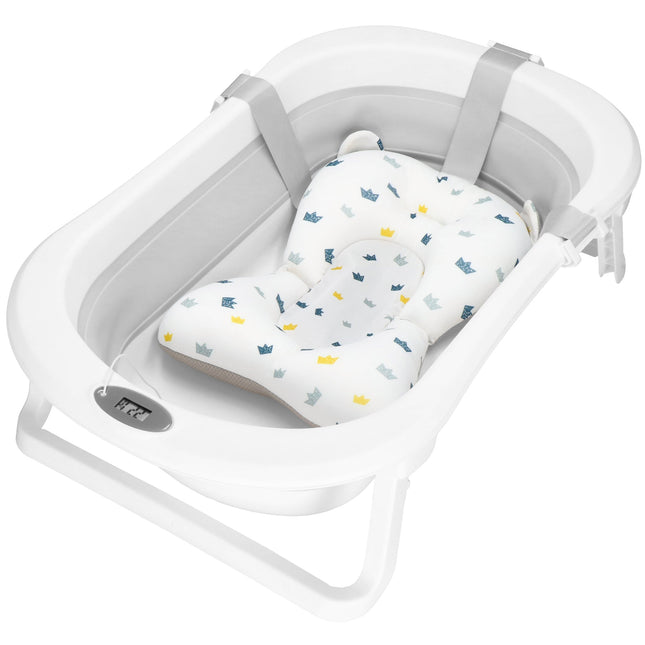 Opvouwbaar Baby Bad - Opvouwbaar - Draagbaar - Met Stop - Thermometer - Kussen - Tot 12 Maanden - 40 L - Wit - 79 x 49 x 22 cm