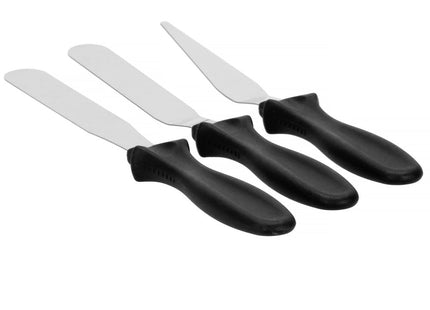 Spatel | Paletmes | 3 stuks | Zwart/Zilver