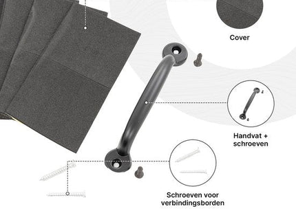 Muntel® Tussenstuk Wasmachine Droger - Stapelkit Wasmachine Droger - Universeel - Uitschuifbare werkblad - Wit