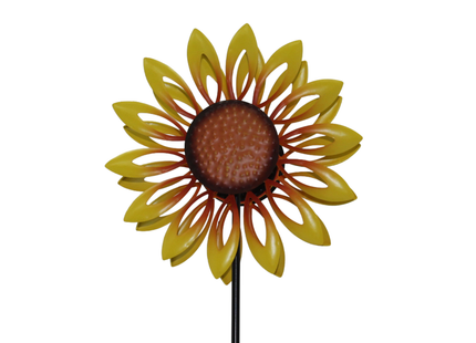 Windspinner - Windmolen - Windijzers - Tuinsteker - Tuinbeeld - Grondpin - Metaal - Zonnebloem