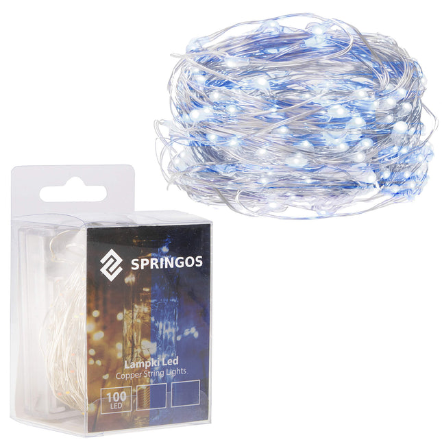 Draadverlichting Kerstboomverlichting - 100 LED - Microdraden - 9.9 M - Koel Wit/Blauw