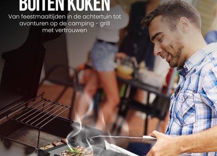 Bakplaat - Grillplaat - Plancha - Bakplaat voor BBQ Grill - BBQ -  RVS - Zilver -  48 - 42 Cm