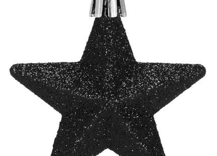 Kerstballen | Sterren | 6 Stuks | Zwart