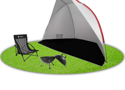 Strandtent | Pop-Up Strandtent | UV Filter | Inclusief Draagtas | 120 x 210 x 120 cm | Grijs