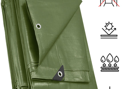 Afdekzeil | Dekzeil | Zeildoek | Waterdicht | PVC | 5 x 8 m | 120 g/m2 | Groen
