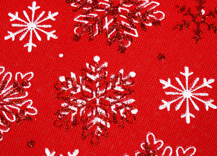 Tafelkleed -Kerst - Sneeuwvlokken- Rood - Polyester - 140 x 220 CM