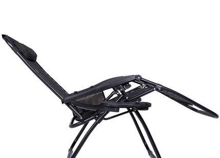 Tuinstoel | Ligstoel | Opvouwbaar | Verstelbaar | Ergonomische Hoofdsteun | Bruin/Zwart