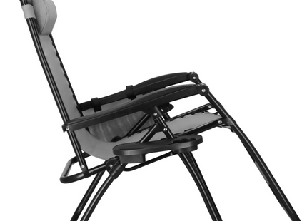 Tuinstoel - Ligstoel - Opvouwbaar - Verstelbaar - Ergonomische hoofdsteun - Grijs