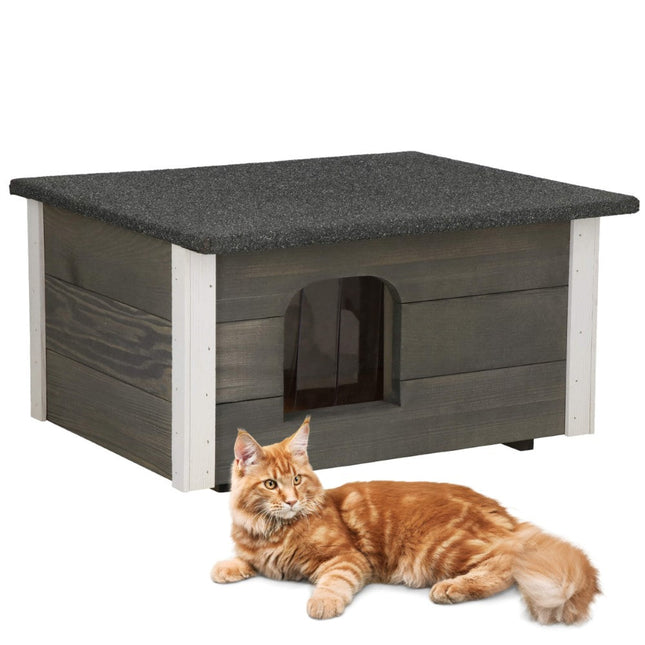 Kattenhuis - Voor Buiten - Geïsoleerd - 56 x 46 x 30 cm - Grijs
