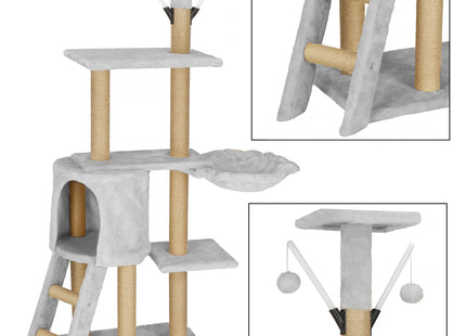 Krabpaal - 8 Etages - Voor Katten - Toren - Meubelbescherming - 49 x 35 x 136 cm - Grijs