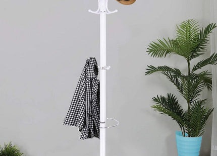 Staande Kapstok | 14 Haken | Garderobe Kapstok | Wit | 176 cm