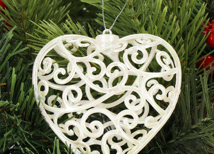 Kerstversiering | Kerstdecoratie voor binnen | Kersthanger | Hart | 9 cm