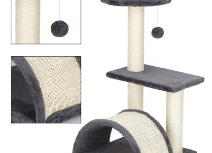 Krabpaal - 3 Etages - Voor Katten - Meubelbescherming - 33 x 33 x 67 cm - Grijs