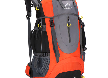 Backpack - Rugzak - Multifunctioneel - Kamperen - Reizen - Regenhoes - Fluitje - 70 Liter - Grijs/Oranje