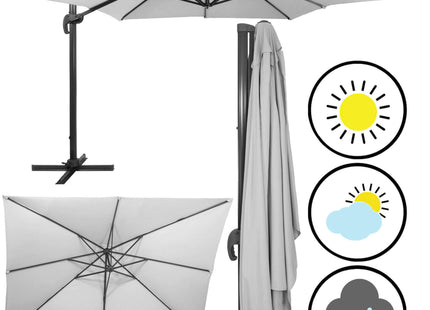 Parasol | Parasols | Kantelbaar | Met Ventilatie | Lichtgrijs | 290 x 390 cm