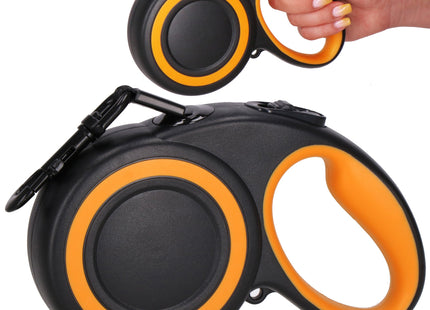 Hondenriem - Hondenlijn - Looplijn - Automatisch - Zwart/Oranje - 50 M - Tot 50 Kg
