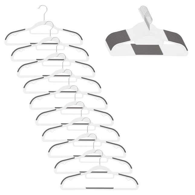 Kledinghangers | Kledinghanger | 20 Stuks | Anti-slip | Grijs/Wit