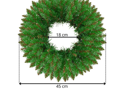 Kerstkrans | Kerst Decoratie | Groen | 45 cm