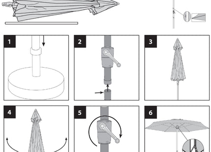Parasol | Parasols | Kantelbaar | Met Ventilatie | Rood | 250 cm
