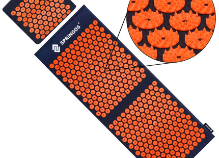 Acupressuurmat - Spijkermat - Lichaamsstimulator - Ontspanning- Massage - Oranje/Zwart