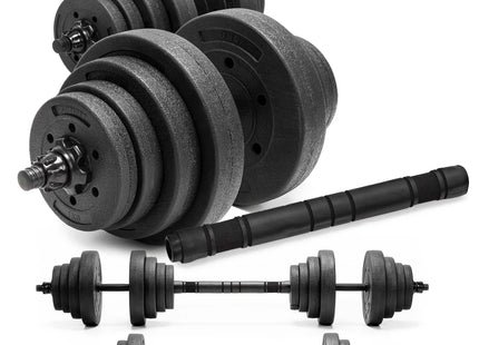 Dumbellset - 20 KG - Halter Verlengstuk - Verstelbaar - Complete Set - Thuis Sporten - Zwart
