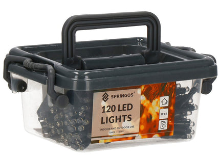 Kerstverlichting | Kristalvorm | 9 m | Batterij | 120 LED | Koel Wit